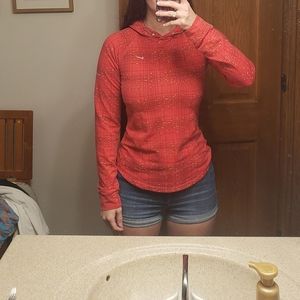 Nike athletic red patterned sweatshirt